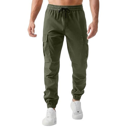 Men's Cargo Pants Canvas Durable Tactical Water Resistant Flap Pockets BDU Travel Camping Tactical Pants for Men - color: A Army Green, size: Medium
