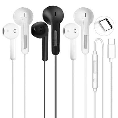 USB C Headphones for iPhone 17 16 15 Pro Max USB C Wired Earbuds with Mic - size: 3 Pack(USB C)