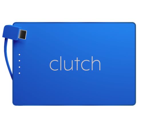 Clutch - Pro USB-C Portable Charger - Compatible with iPhone 15, 16, 17 & Android Devices - Power Bank Magnetic Battery - TSA Travel Approved - USB Rechargeable - Built-in Cable - 5000 mAh - 3.7oz - color: Blue