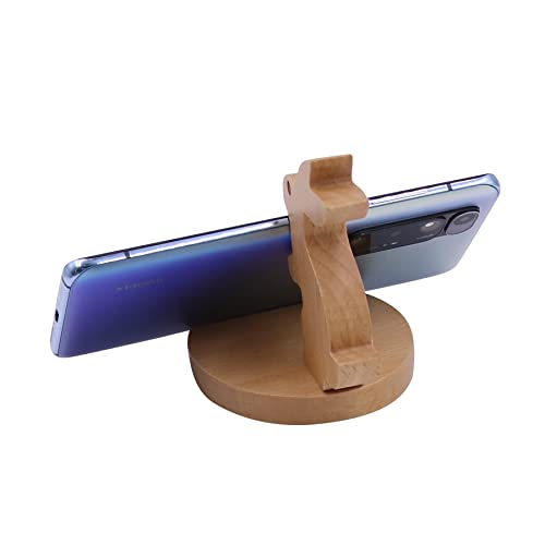 Cute Bunny Cellphone Stand Holder Wooden Smartphone Desk Holder for All Mobile Phones Animal Phone Stand Desk Ornament - color: Bunny B