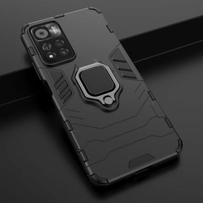 Max Power Digital Magnet Case for Xiaomi Redmi Note 11 Pro Shockproof Hard Phone Cover with Grip, Metal Ring Kickstand Bumper Shell [Compatible with Magnetic Car Mount] (Black) - color: Black, size: Xiaomi Redmi Note 11 Pro