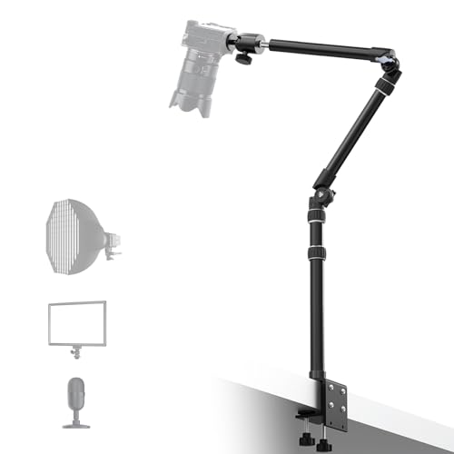 RAUBAY Camera Desk Mount, Magic Arm with C Clamp, 1/4", DMA01