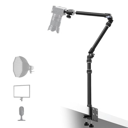 RAUBAY Camera Desk Mount, Magic Arm with C Clamp, 1/4", DMA01