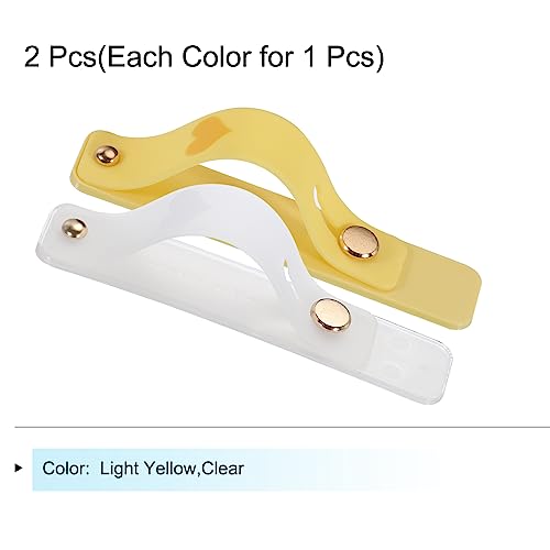 MECCANIXITY 2 Pcs Phone Loop Finger Holder Silicone Phone Strap Grip Holder Cell Phone Grip Stand for Most Smartphones Light Yellow,Clear - color: Light Yellow,Clear