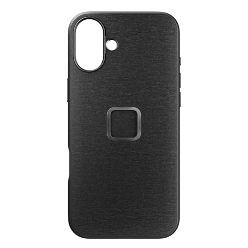 Peak Design Mobile Everyday Phone Case for iPhone 16 Plus, Charcoal, Slim Profile, Drop Protection, Weatherproof Fabric Shell, SlimLink Connects to Mobile Mounts & Gear Gray - color: Gray