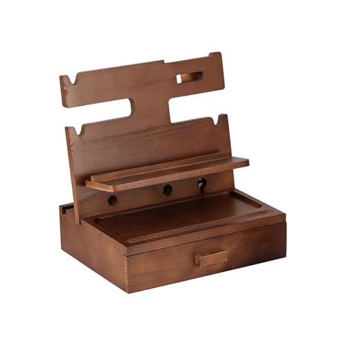 Sturdy Wooden Smartphone Stand with Cable Management Ideal for Study Table and Living Space Friendly Phone Holder