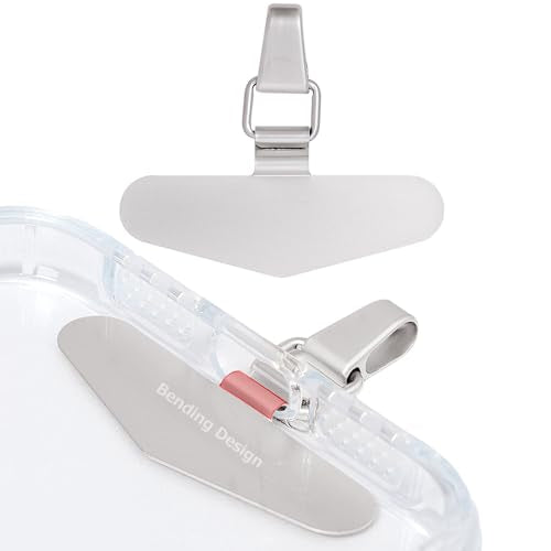 Phone Tether Tab, Bending Design 0.2mm Ultra-thin Stainless Steel Cellphone Lanyard Metal Patch Tether Tab - color: D