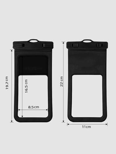 2-Pack Extra-Large Waterproof Phone Pouches, Universal Floating Waterproof Pouch, Underwater Dry Bag for iPhone 15 14 13 12 11 Pro Max, Galaxy S23 S22 S21 S20 Ultra, Pixel, White+Black - color: White+Black