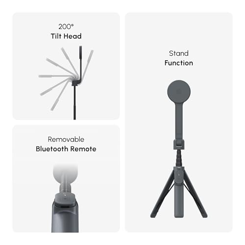 ShiftCam SnapStand Selfie – Magnetic Selfie Stick & Tripod – Compact, Foldable & Extendable with Tilt Head and Magnetic Bluetooth Remote (Midnight, SnapStand Selfie) - color: Midnight, size: SnapStand Selfie