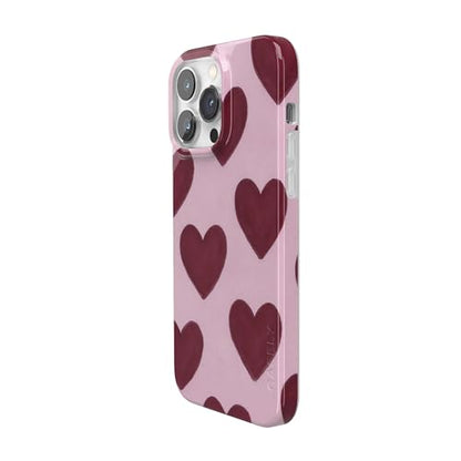 Casely iPhone 14 Pro Case | Whole Lotta Love | Plum Hearts | Compatible with MagSafe | Classic Ultra Slim Design - color: Whole Lotta Love | Plum Hearts, size: iPhone 14 Pro