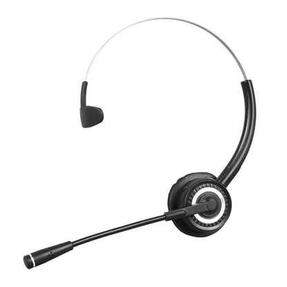 FILFEEL Single Ear Telephone Headset with Noise Cancelling Mic, Lightweight Comfortable Wired Headphone for Customer Service Call Center Online Classes Business Office Work fit Standard