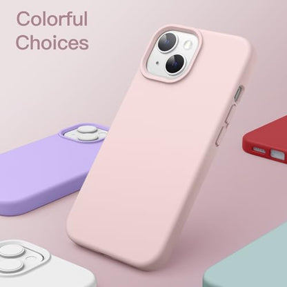 JETech Silicone Case for iPhone 14, Pink | Silky Soft Touch, Shockproof Protection, Scratch Resistant, Microfiber Lining - color: Pink, size: iPhone 14