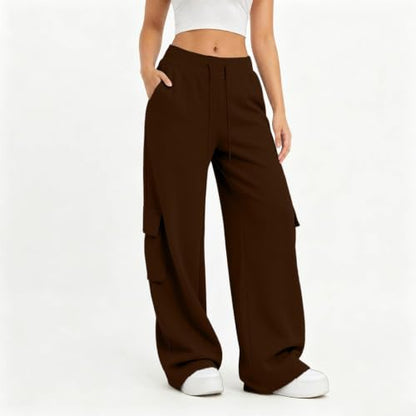 Cargo Sweatpants For Women Baggy Drawstring Waist Hiking Pants Lightweight Y2k Stretch Athletic Joggers With Pockets - color: Coffee, size: X-Large
