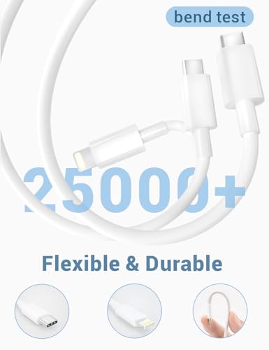 5Pack(3/3/6/6/10FT) USB C to Lightning Cable iPhone Fast Charger,White - size: 5pack 3/3/6/6/10FT