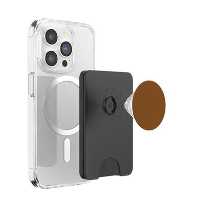 PopSockets Phone Grip & Stand - Brown PopSockets PopWallet for MagSafe - style: Magnetic PopWallet