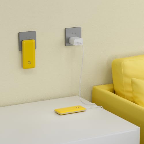 Portable Charger with Built-in Cables and AC Wall Plug, USB C External Battery Pack, 10000mAh Travel Essentials Power Bank Compatible with iPhone17/16/15/14/13, Samsung Galaxy, Pixel,Tablet and More - color: Yellow