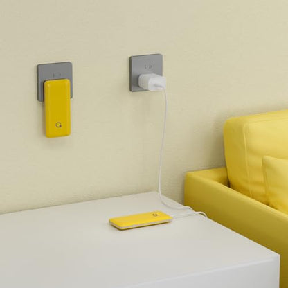 Portable Charger with Built-in Cables and AC Wall Plug, USB C External Battery Pack, 10000mAh Travel Essentials Power Bank Compatible with iPhone17/16/15/14/13, Samsung Galaxy, Pixel,Tablet and More - color: Yellow