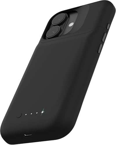 Mophie Juice Pack Battery Case for iPhone 16 - Slim Charging Case, Magnetic Back for Wallets & Mounts, +50% Extra Battery Life, Enhanced 6-Foot Drop Protection, Sustainable Material, Black - size: iPhone 16