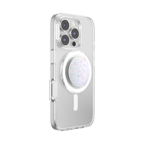 PopSockets Phone Grip for MagSafe, Magnetic Holder- Confetti White - color: Iridescent Confetti White, style: MagSafe