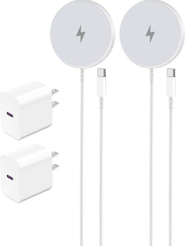 [Apple MFi Certified] Magnetic Wireless Charger Mag Safe for iPhone 17-12 - color: White, size: 10-ft 20W x2