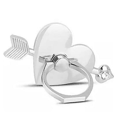 Love Heart Ring Holder for Cell Phone Case, Cupid's Arrow Bling Glitter Sparkly Cell Phone Ring Holder for Phone, Silver iPhone Ring Holder Grip for Back of Phone, Cute Ring Finger Kickstand Stand - color: Phone Ring Holder 4