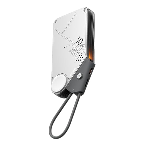 Aulumu M10 Magnetic Power Bank | 10,000mAh iWatch Portable Charger for MagSafe | Built-in Retractable Cables | Flight-Approved for Travel, iPhone 17/16 Series, MacBook, Samsung, Apple Watch, and More