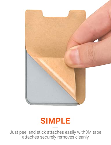 OBVIS Cell Phone Pocket Self Adhesive Card Holder Stick On Wallet Sleeve with Adhesive RFID Card ID Credit Card ATM Card Holder for iPhone Android 2 PACK GRAY - color: Gray