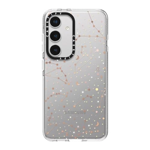 CASETiFY for Galaxy S24 Case - Impact Clear | Not Yellowing | 6.6 ft. Drop Protection | Space pattern on clear background/ gold stars and moon universe | Clear - color: Space pattern on clear background, size: Galaxy S24