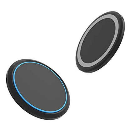 BoxWave Charger Compatible with Marshall Major IV - SwiftCharge PowerDisc Wireless Charger (15W), Qi Wireless 15W Circular Desktop Charger - Jet Black