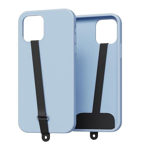 2-in-1 Bilymate Silicone Phone Tether Tabs & Holder Strap Anti-Lost Finger Grip Lanyard for Phones 2 Pack(Black+Blue)