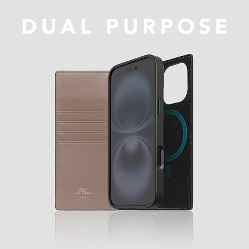 SLG D5 Edition British Fabric Wallet Case for iPhone 16 Plus - [2-in-1] Handcrafted Detachable Diary Style with Magnetic MagSafe Back Cover, Gift Box Included (Sandy Taupe) - color: [D5 Edition] Sandy Taupe, size: iPhone 16 Plus