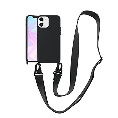 Compatible with iPhone 11 Case with Lanyard Crossbody iPhone Case with Strap Adjustable Shockproof Drop Protection Silicone Phone Cover for iPhone 11 6.1’’ Black - color: Black, size: iPhone 11