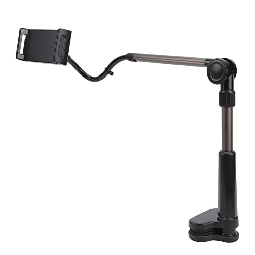 GOTOTOP Tablet Clamp Holder Aluminum Alloy Desk Mount Tablet Holder 360 Rotation 180 Tilt Fits 2.36 to 7.48 in Devices Up to 11 in for Desk Bedside Table Reading Video Calls