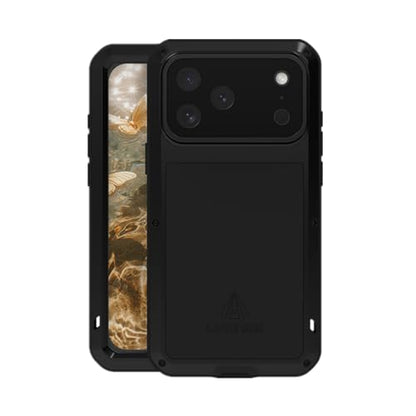 LOVE MEI for iPhone 17 Pro Max (6.9) Metal Case, Heavy Duty Metal Military Grade Shockproof Dustproof Full Body Case with Built in Tempered Glass Screen Protector for iPhone 17 Pro Max (Black) - color: Black