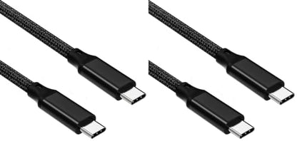 Elfesoul USB C to C Cable, 3.2 Gen 2 USB-C Cable 10ft,240W,4K UHD,20Gbps. (Pack of 2) - size: 10ft (Pack of 2)
