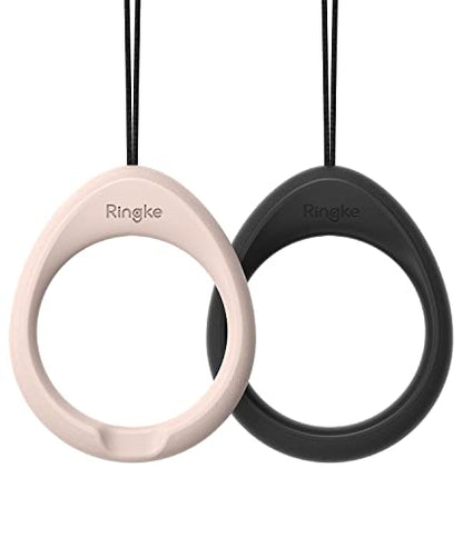 Ringke Camera and Phone Strap [Finger Ring Strap Black & Pink Sand] - color: Black & Pink Sand