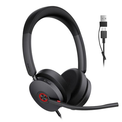 Yealink UH48 ANC Wired USB-C/A Headset, 6 AI Noise-Canceling Microphones - color: USB-C/A (UC)
