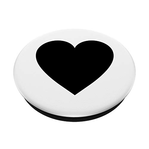 LUMOMIX - Accessories PopSocket PopGrip: Heart Black Grip - Swappable Top, Expandable Stand, Wireless Charging Compatible - Black - iPhone 11