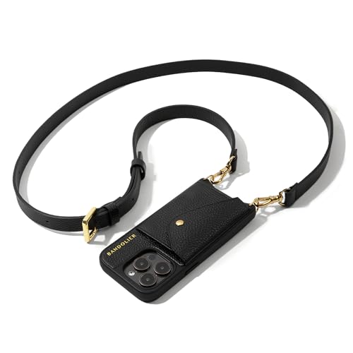 Bandolier Hailey Leather Crossbody Phone Case iPhone 16 Pro - Black/Gld - color: Black/Gold, size: iPhone 16 Pro