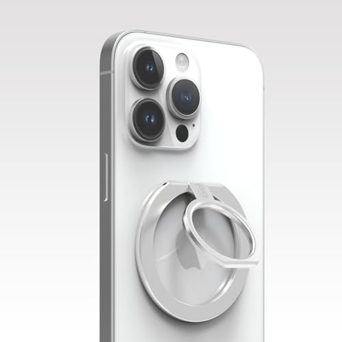 PureGear Magnetic Phone Ring Grip, for MagSafe Kickstand Holder - color: Brushed Silver