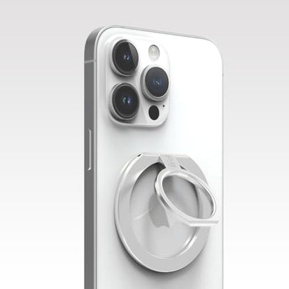 PureGear Magnetic Phone Ring Grip, for MagSafe Kickstand Holder - color: Brushed Silver
