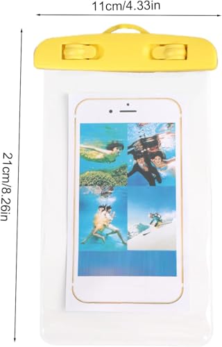 Phone Waterproof Pouch Touchscreen Compatible Cycling Smartphone Bag for Beach Cruise Vacation Swimming Kayaking Diving Travel Yellow - color: Yellow