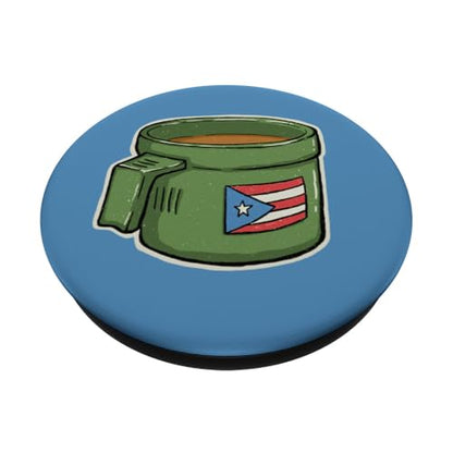 Tacita de Mantequilla Cafe Puerto Rico Bandera Boricua PopSockets Adhesive PopGrip - style: Adhesive PopGrip