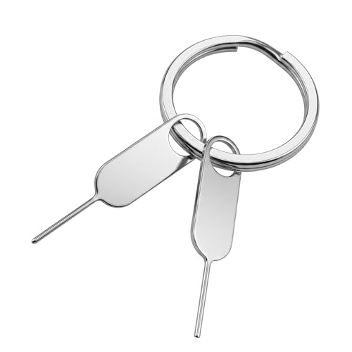2 Pack SIM Card Removal Tool, SIM Ejector Pin for iPhone Samsung Google Pixel, Universal SIM Tray Eject Tool & Doorbell Reset Pin, Easy Carry (Key Ring Included) - Small - size: 2 Pack Small