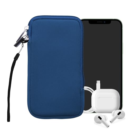 kwmobile Universal Phone Pouch Size XL - 6.7/6.8" - Neoprene Smartphone Pouch with Zip - Water-Repellent Mobile Phone Case - Sleeve in Blue - color: blue, size: XL - 6.7/6.8"