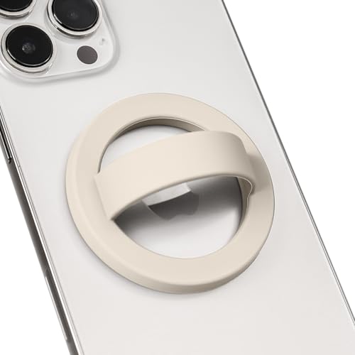 Magnetic Silicone Phone Grip,Comfy Finger Loop Grip Phone Holder,Strong Grip,Comfortable,Easy to Install and Remove,Compatible with Magsafe for iPhone 16/15/14/13/12 Series (White) - color: White