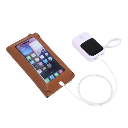 GOIACII Phone Purse Crossbody Bags for Women Small Travel Wallet Touch Screen RFID Blocking - color: A03 Brown