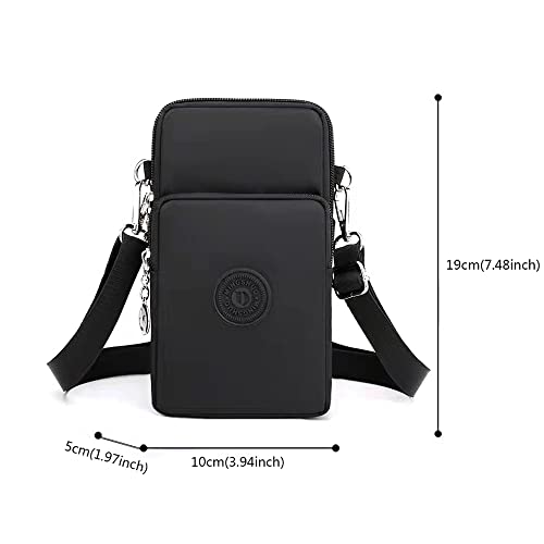 Women Crossbody Cell Phone Purse Case Armband Bag for iPhone 12 13 Mini 14 15 Plus 11 Pro Max Google Pixel 6a 7a 8a 6 7 8 Pro - color: Black-pattern