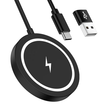 Magnetic Wireless Charger, 15W USB-C/A Fast Wireless Charging Pad Samsung