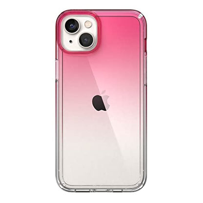 Speck Clear iPhone 14 Plus Case - Drop Protection, Scratch Resistant Dual Layer Slim Phone Case for 6.7" iPhones 14 Plus - Anti-Yellowing & Anti-Fade Case - Ombre Digital Pink Fade/Clear GemShell - color: Digital Pink Fade/Clear